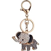 JTTBIGV Cute Animal BlingBling Crystals Keychain Animal Charm Keyring Car & Bag Accessory For Wallet Purse Handbags Cars Key Pendant Decor (Black Elephant)