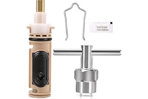 TOVEN-RV 1222 Replacement Cartridge and 104421 Cartridge Puller Removal Tool & Clip Compatible with Moen Shower Cartridge Replacement One Hanlde Posi Temp Shower Faucet, Bathtub Shower Valve Parts Repair Kit