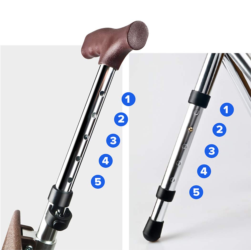 正規品 Yguoz 杖椅子 折りたたみ 障害のある人に適しています ステッキ椅子とled懐中電灯 携帯型 ステッキ 杖 5 高さ調節可能 Brown Brown B07p6bjzyh New限定品 Raviatowen Conseil Fr