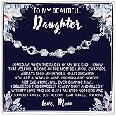 CALLA DECORGIFTS To My Daughter Bracelet From Mom And Dad With Heartfelt Message & Elegant Box, Valentines Gifts For Daughter, Jewelry Gift For Daughter From Mother and Father On Birthday, Graduation