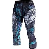 LAFROI Men's Compression Fit 3/4 Tights Leggings with Pcoket/Non-Pocket-YSK10