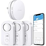 Govee WiFi Water Sensor 3 Pack, 100dB Adjustable Alarm and App Alerts, Leak and Drip Alert with Email, Detector for Home, Bas