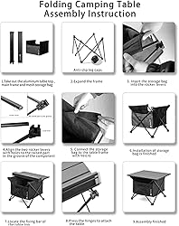 Audoyon Portable Camping Table Folding Ultralight