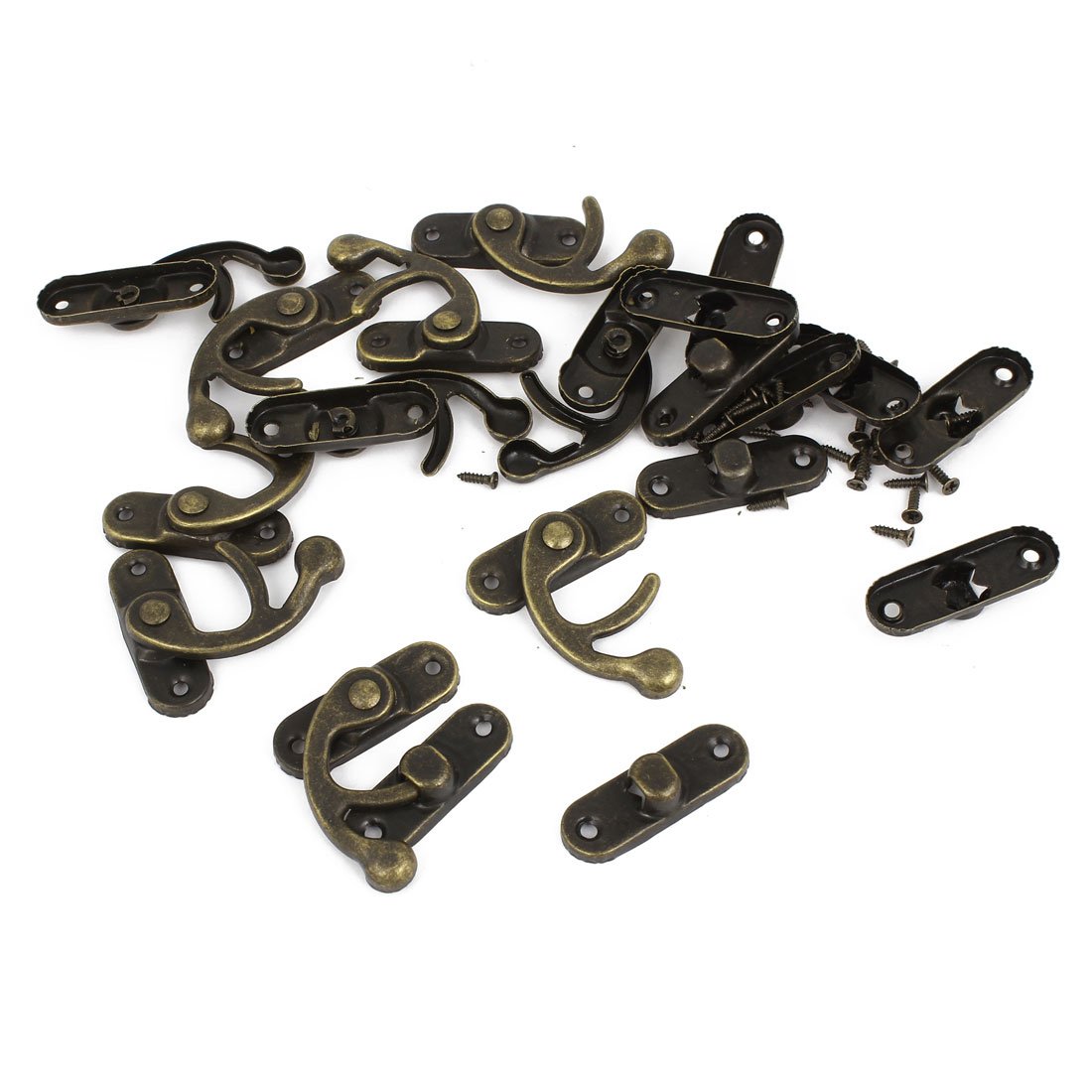 Sourcingmap a14082700ux0097 Right Latch Hook Antique Wood Box Hasp Catch Decor - Bronze Tone (10-Pie