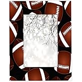 Mardesigns Football 4x6 Picture Frame Made of Wood, Football Pattern Fits 4x6 or 3.5x5 Photo Frames with Shatter Resistant Acrylic for Wall or Tabletop Display