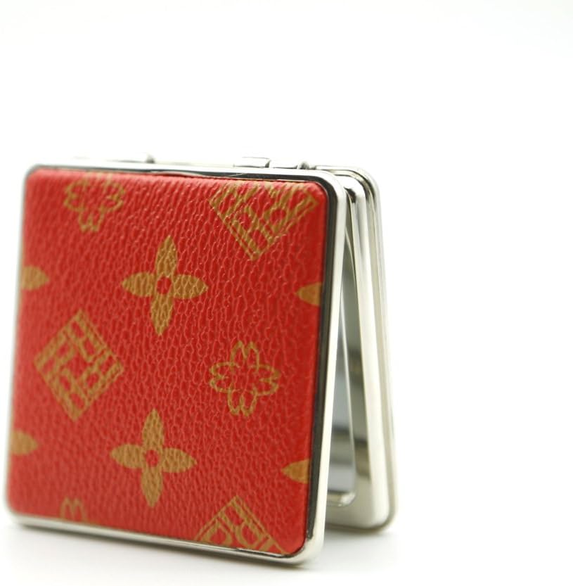 Forsue New Style Junoesque Chinese Red Square MAKEUP MIRROR- Pocket/Travel/Handbag Makeup mirror for gift- Double Sides With 1X1 and 1X2 Compact Mirror.gift of beginning term,student compact mirror