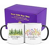 Fatbaby New Grandparents Gifts First Time 2026, Pregnancy Announcement For Grandparents Mug Set, Promoted To Grandparents Grandma And Grandpa 2026 Mugs, Grandparents Baby Announcement Gifts Est 2026