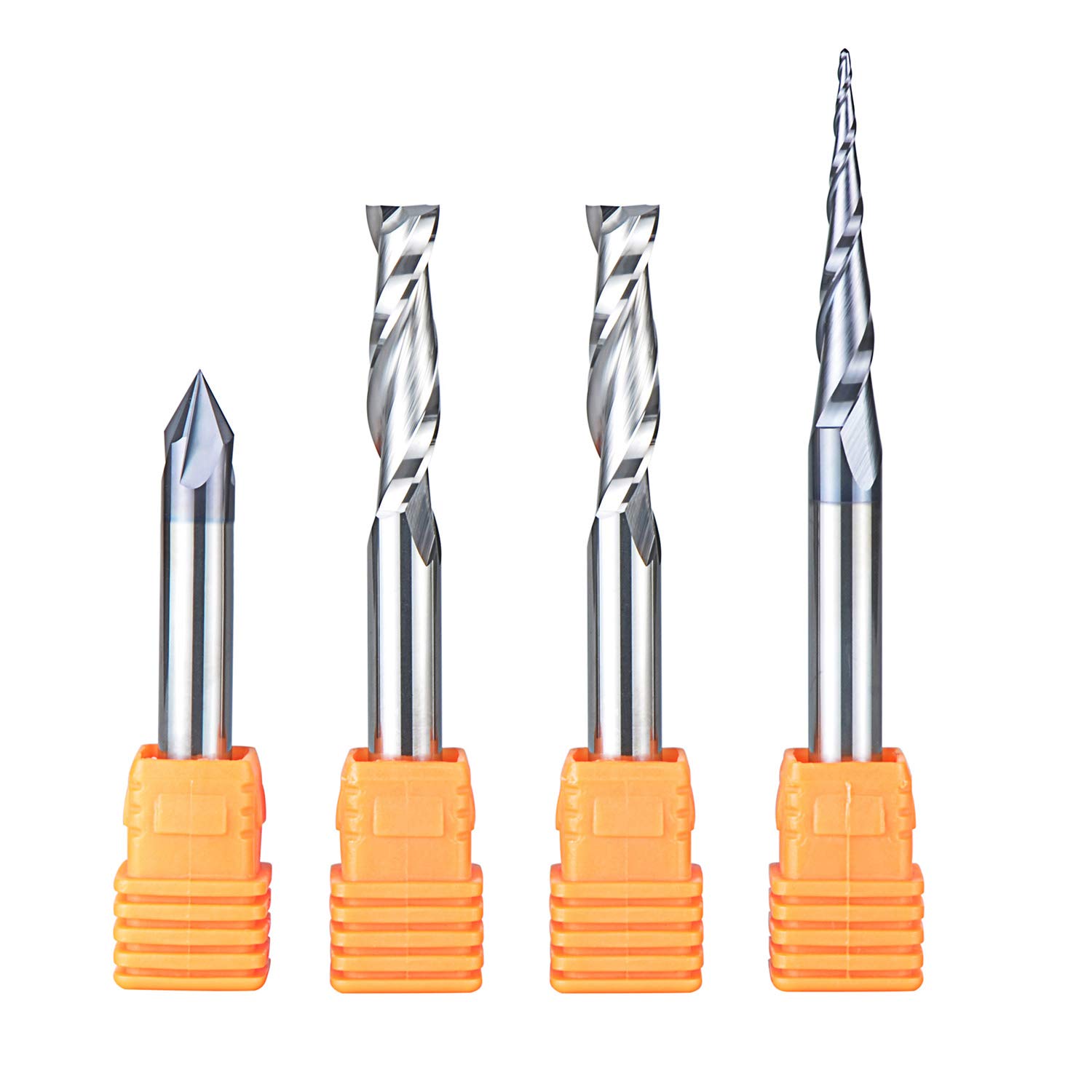 SpeTool Router Bits Carving Set for Wood Profile V Groove Engraving Solid Carbide 1/4 Inch Shank