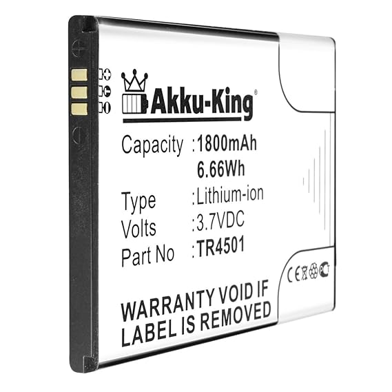 Akku-King Akku ersetzt Archos AC50TI4G, Kazam TR4501 für ARCHOS 50 Titanium 4G, A50 Titanium, Kazam Trooper 451 - Li-Ion 1800