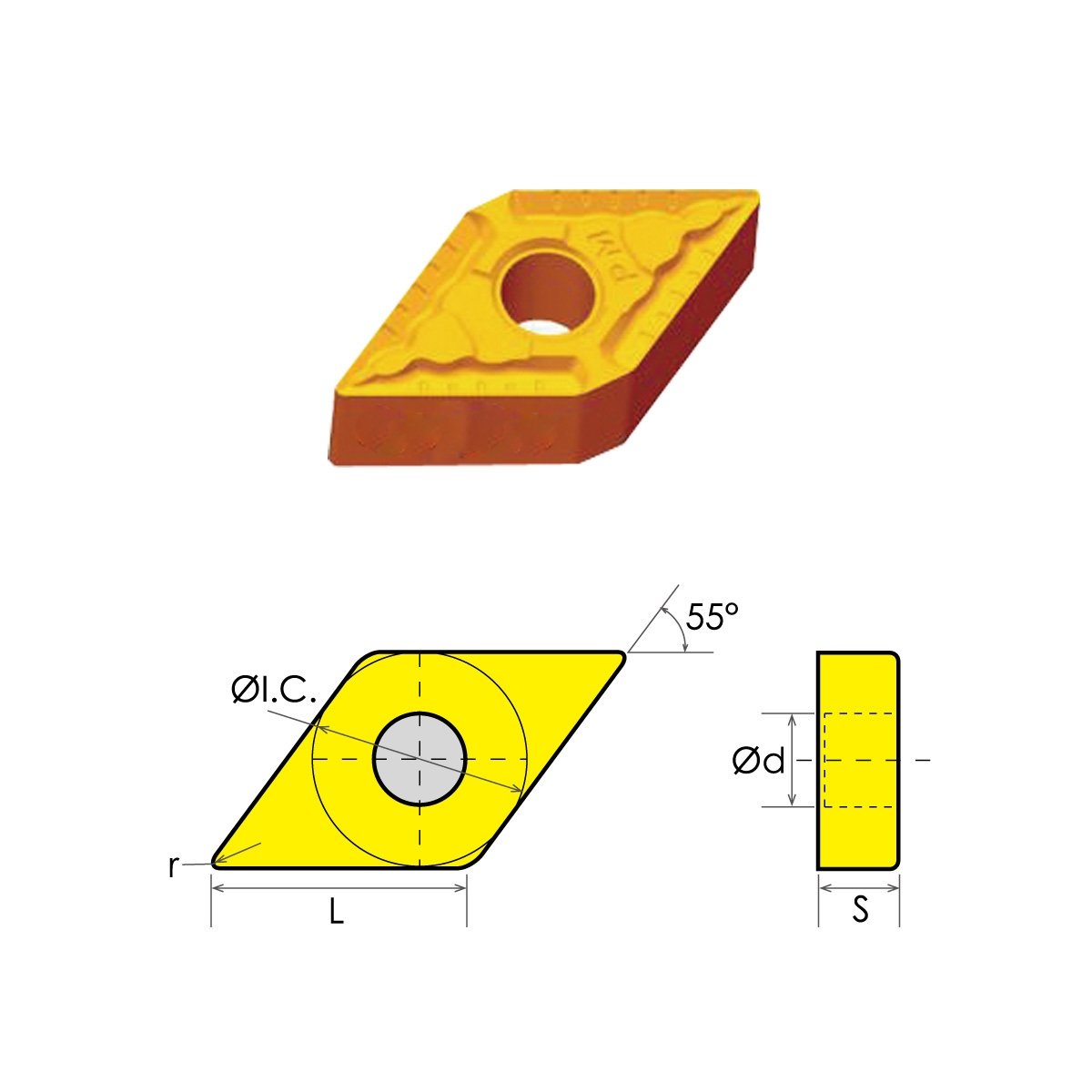 1/2 IC XA8749 Grade HHIP 60009432 DNMG432PM PM 55 Degree Diamond