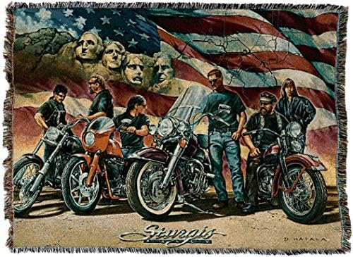 Pure Country WeaversState of South Dakota Sturgis Blanket by Dan Hatala - Motorcycle National Park Gift Tapestry Throw Woven from Cotton - Made in The USA (72x54)
