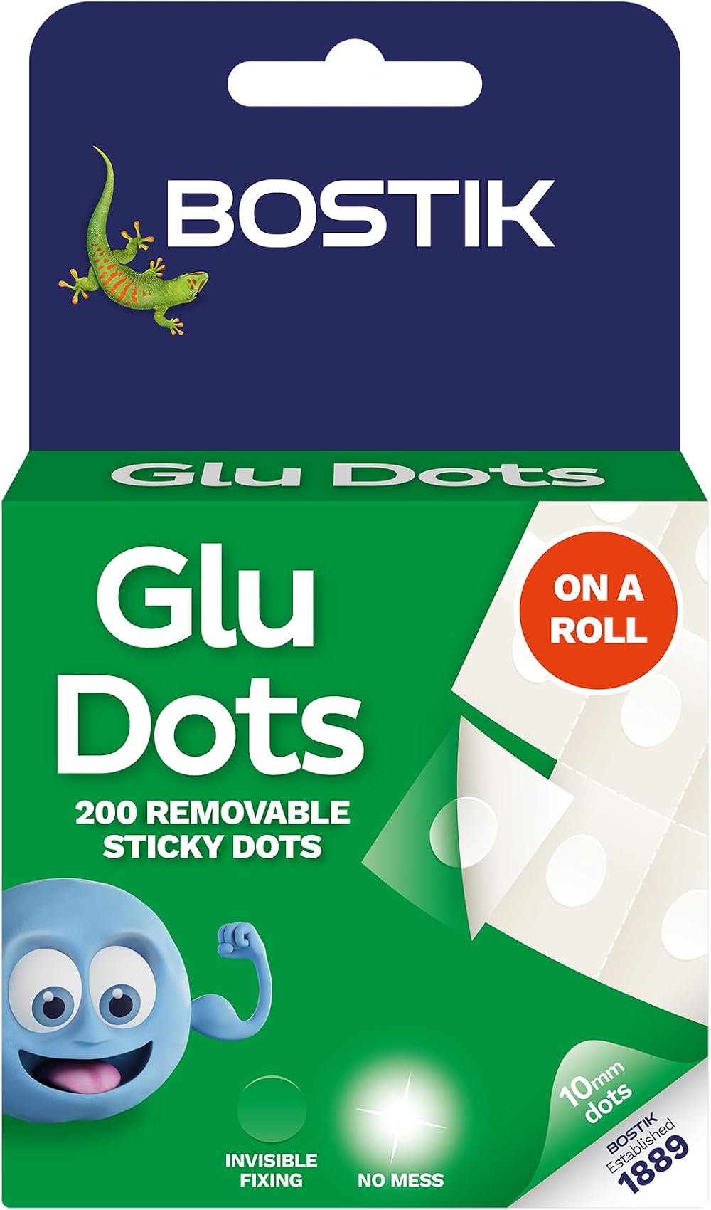 Bostik Glu Dots on a Roll Clear 200 Dots Removable Double Sided Adhesive