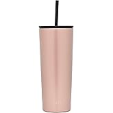 Simple Modern Insulated Tumbler with Lid and Straw | Iced Coffee Cup Reusable Stainless Steel Water Bottle Travel Mug | Gifts for Women Men Her Him | Classic Collection | 24oz | Rose Gold