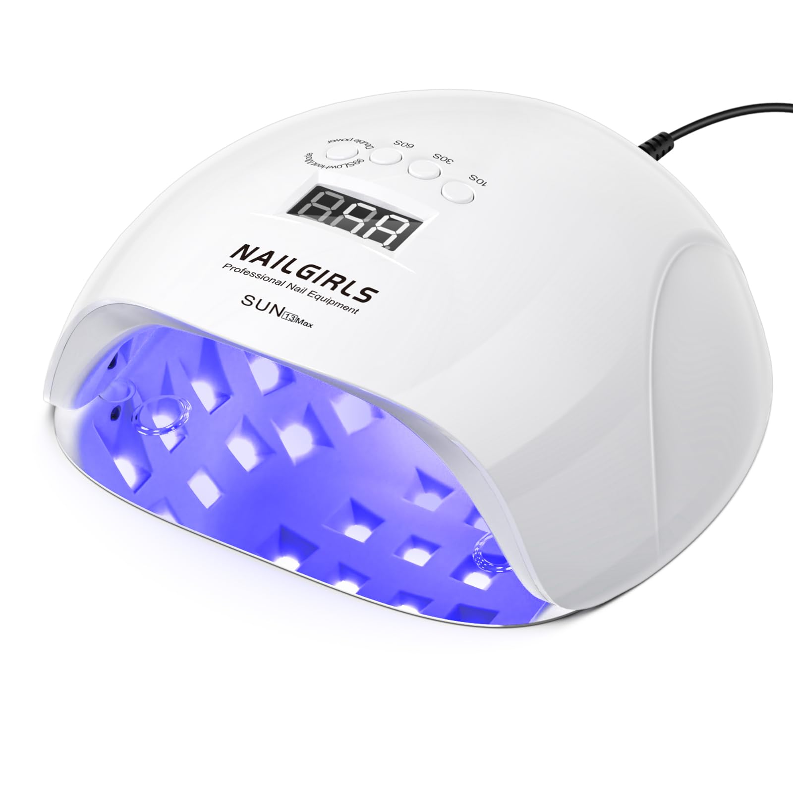 UV LED Nail Lamp,NAILGIRLS Gel Nail Lamp Professional 220W Gel Polish Nail Dryer Curing Lamps with 4 Timer Presets, Auto Sensor, Detachable Base, Nail Art Tools for Fingernail