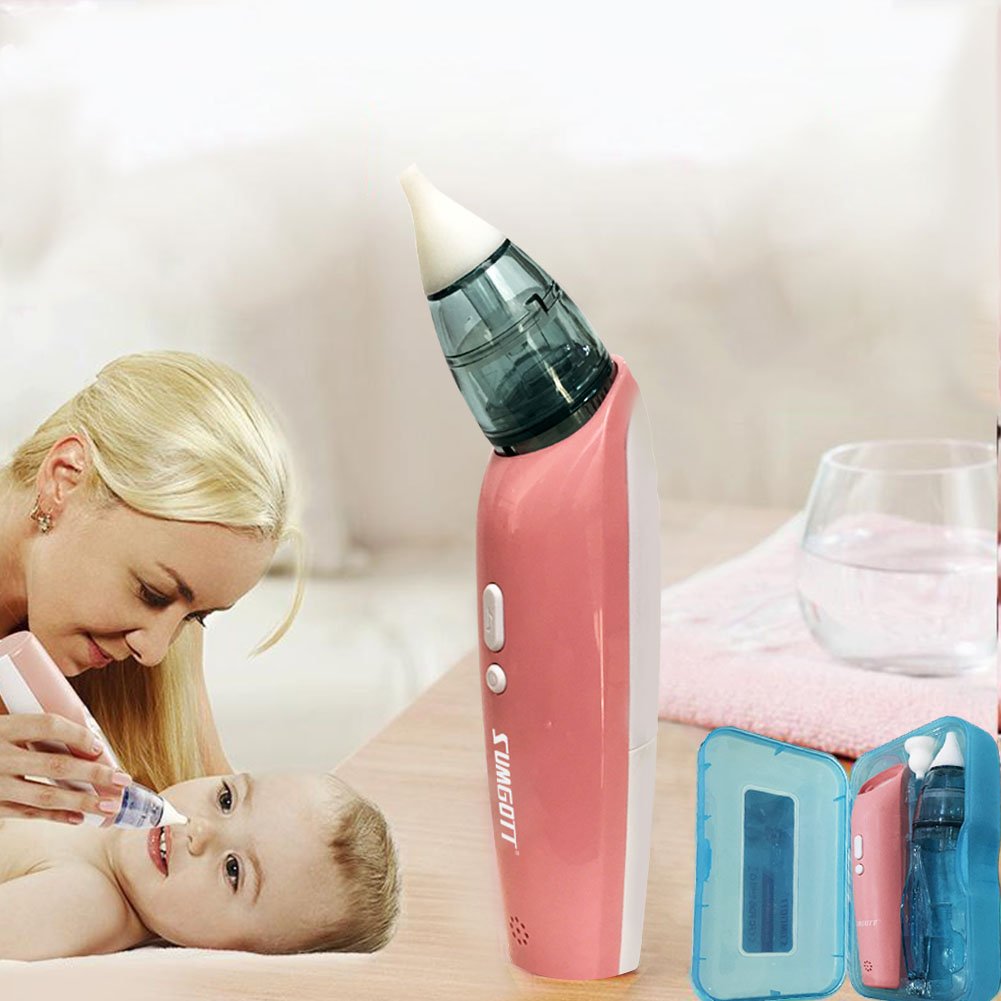 Nasal Aspirator SUMGOTT Nose Cleaner Electric Baby Mucus Remover
