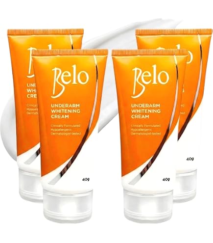 Belo Essentials Underarm Cream 40g – Gentle Daily Care for Smoother, More Even-Looking Underarms – Non-Sticky, Fast-Absorbing Formula for All Skin Types – Easy to Use, Travel-Friendly Tube x 4 Tubes