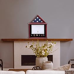 Tieeqe Solid Wood Flag Display Case Military Shadow