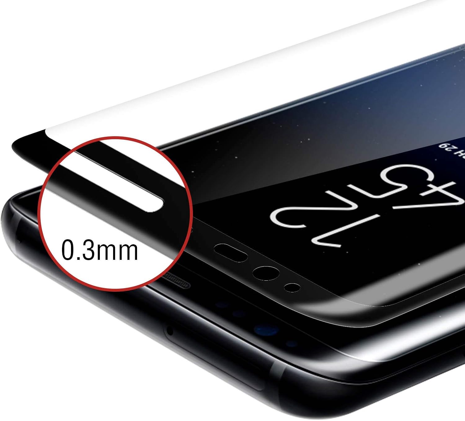 Force Glass Tempered Glass Screen Protector for Samsung Galaxy S8 with Installation Kit, Black contours - Image 4