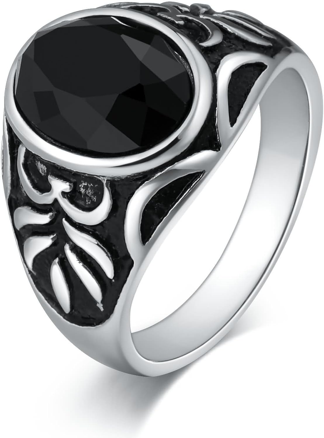 Daesar Bague Homme Acier Inoxydable & Tungstène 8 Mm – Météorite Bleue & Anneau Mariage Gravé Bleu Noir