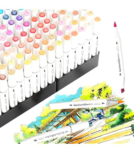 Amazon.com: Ginflash Brush & Fine Tip Art Markers Pen Sketch
