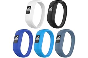 Watbro Compatible with Garmin Vivofit JR/Vivofit JR2/ Vivofit 3, Soft Silicone Adjustable Stretchy Replacement Watch Bands with Buckle, 22mm, Black, White, Navy, Sky Blue, Slate