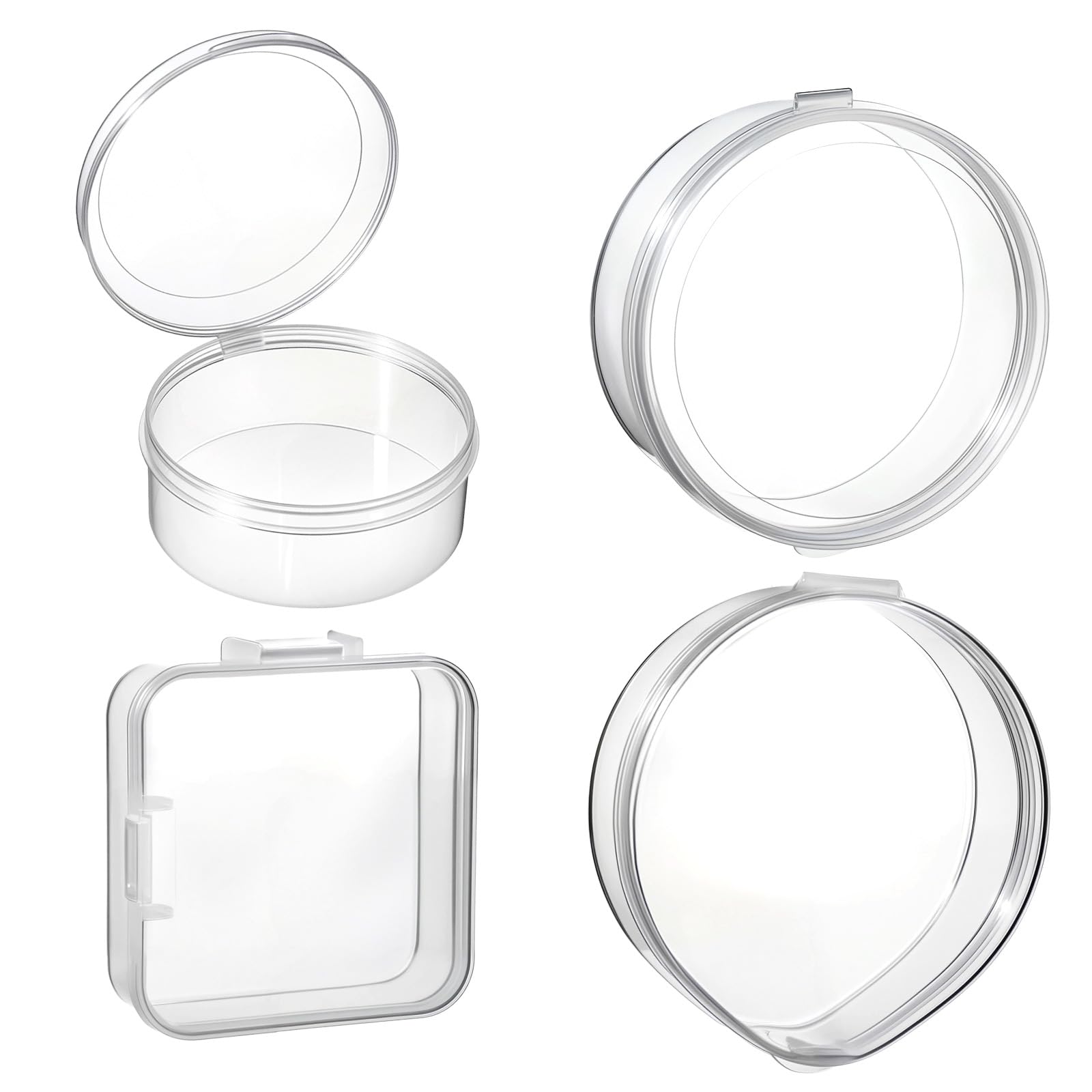 Photo 1 of 4 PCS Toner Pad Travel Case Round Makeup Puff Protective Container Clear Makeup Sponge Protective Container Powder Puff Case for Travel (No Powder Puff?