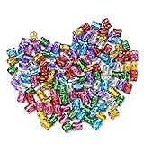 140 Pieces Dreadlocks Metal Hair Cuffs Hair Braiding Beads Filigree Hair Accessory, Assorted Colors 