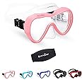 OMGear Diving Mask Snorkeling Gear Kids Adult Snorkel Mask Dive Goggles Silicone Swim Glasses with Nose Cover for Scuba Free Diving Spearfishing Neoprene Strap Cover Impact Resistance
