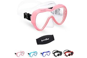 OMGear Diving Mask Snorkeling Gear Kids Adult Snorkel Mask Dive Goggles Silicone Swim Glasses with Nose Cover for Scuba Free Diving Spearfishing Neoprene Strap Cover Impact Resistance