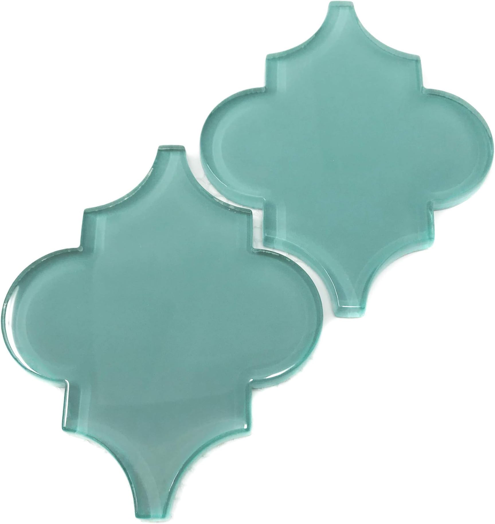 Glass Arabesque Tile (Teal) - Sample