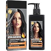 Black Hair Dye Gel, 3 IN 1 Gentle for Women & Men,Black Hair dye Complete Gray Coverage,contains Various Plant Extracts, Hair Color Gel No Ammonia & Peroxide, 200ml