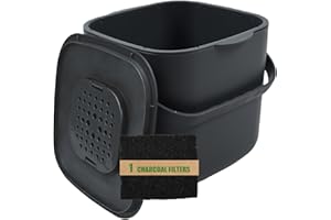 7-Liter Compost Bin Kitchen Countertop Trash Can with Lid - Odorless Compost Bin Outdoor with Filters