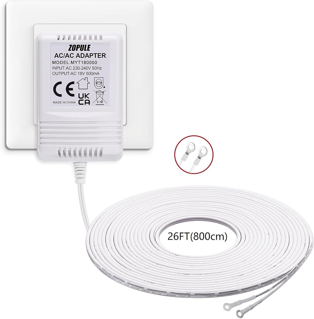 ZOPULE 18V 500mA Doorbell Transformer Power Adapter for Ring Nest Video
