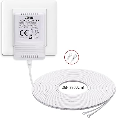 ZOPULE 18V 500mA Doorbell Transformer Power Adapter for Ring Nest Video