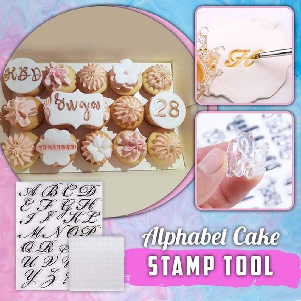 1Set Alphabet Cake Stamp Tool - Cookie Stamp Impress Cookie Cutters Alphabet Letter Fondant Cake Biscuit Mold Lower Case Letter Shape DIY Cookie Biscuit Alphabet Letters Cake Tool