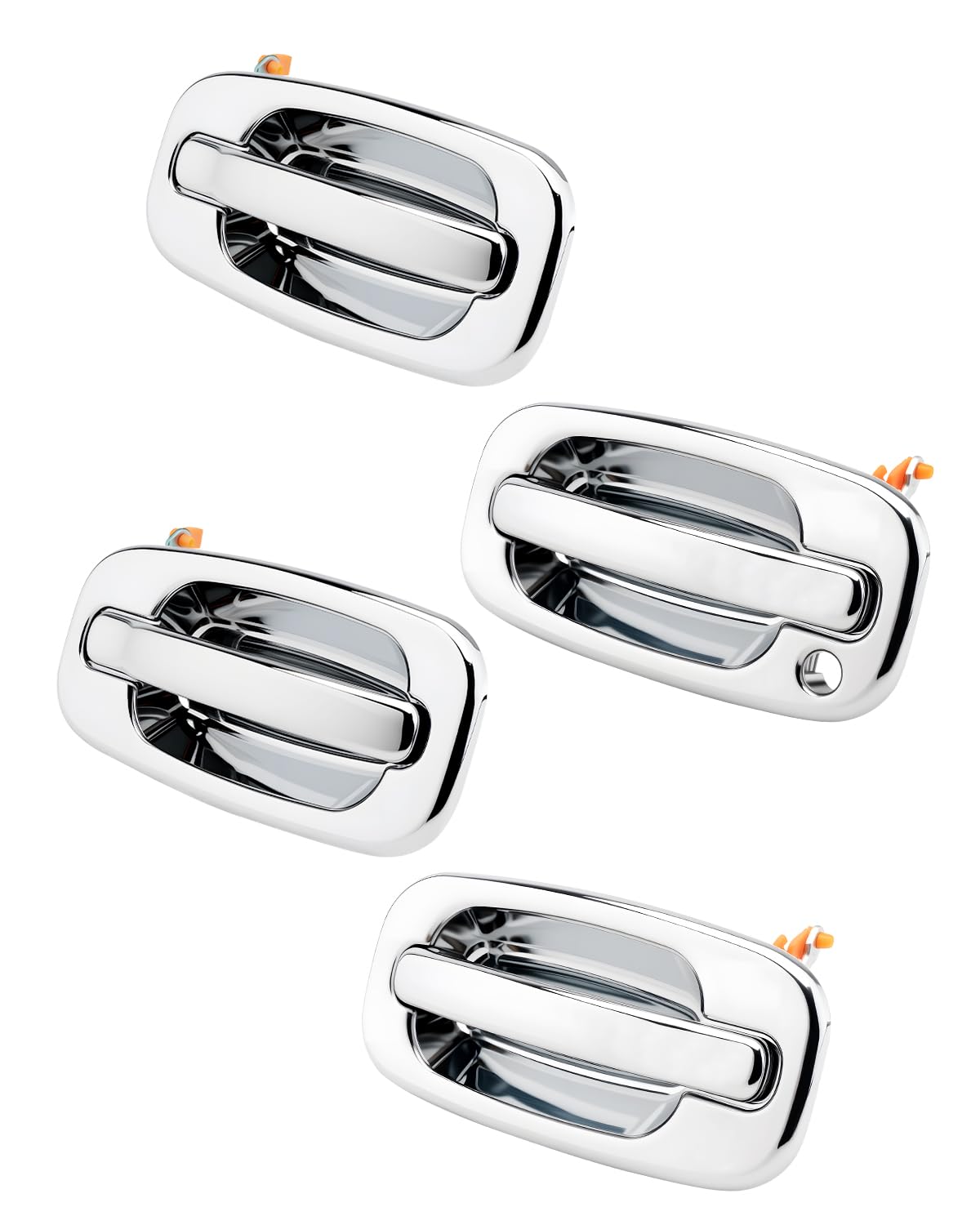 Photo 1 of Exterior Door Handles Set, Compatible with 1999-2007 Chevy Silverado Suburban Tahoe Avalanche, GMC Sierra Yukon, Cadillac Escalade, All Chrome, Front & Rear & Left & Right Side | 15034985, 15182406