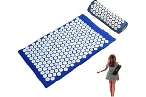 Risefit Acupressure Mat and Pillow Set Eco-Friendly Back Neck and Sciatic Pain Relief Acupuncture Massager Cushion, Free Carr