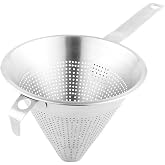 Restaurantware Stainless Steel China Cap Coarse Strainer, 14.8 x 7 x 6 In