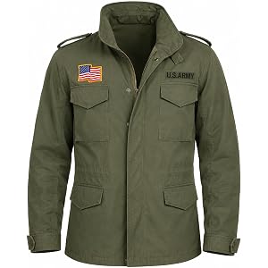 Regnix M65 Field Jacket | Military Olive Green Cotton Vintage US Army John Rambo First Blood Sylvester Stallone Coat