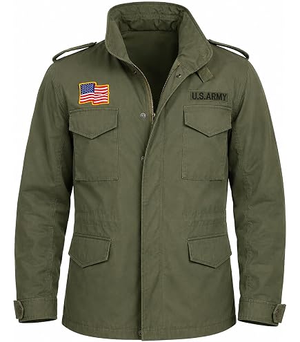 Sumairah Mens Field Jacket Military Inspiration Classic M-65 Field