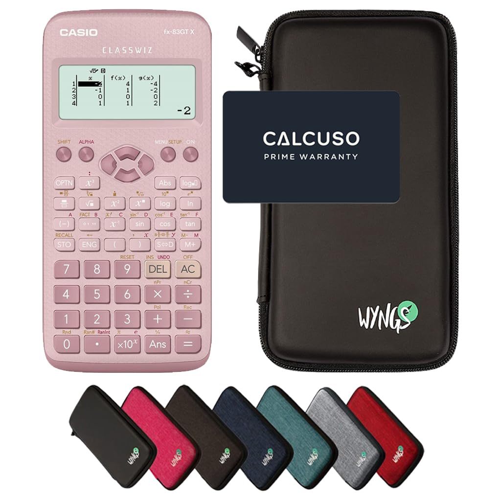 CALCUSO Basic Set Black with Calculator Casio FX-83GT X Pink