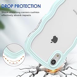 Anuck for iPhone XR Case Wavy Edge Clear Back