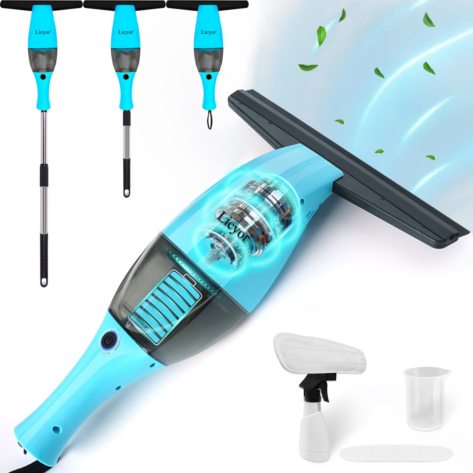 Photo 1 of Electric Squeegee Vacuum, Rechargeable Window Vac, Window Vacuum Cleaner Cordless, Window Cleaner Vacuum Tool for Mirror, Glass, Vacuum Squeegee for Window Cleaning, Battery Operated Window Squeegee