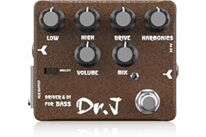 JOYO Bass Pedal of Overdrive Mic'd Tube Bass Amp Simulator Pedal Built-in DI & XLR Output for Effects Recording High-end Edition Dr.J Series (D53)