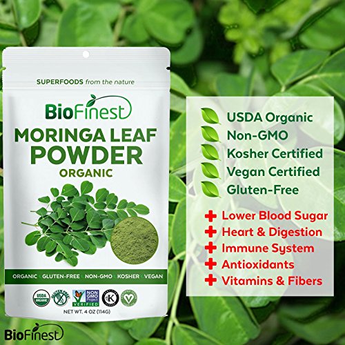 image for Biofinest Moringa Leaf Powder - 100% Pure Freeze-Dried Antioxidants Su