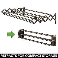 mDesign Steel Wall Mount Accordion Expandable