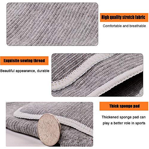 Zelen Elbow Pads Protector Knee Pads for Adults Padded Indoor Volleyball Cushion for Woman Gym Football Gardening Dance Knee Pads Soccer Sleeve Heel Brace Athletic Soft (Gray) - Thumbnail 2