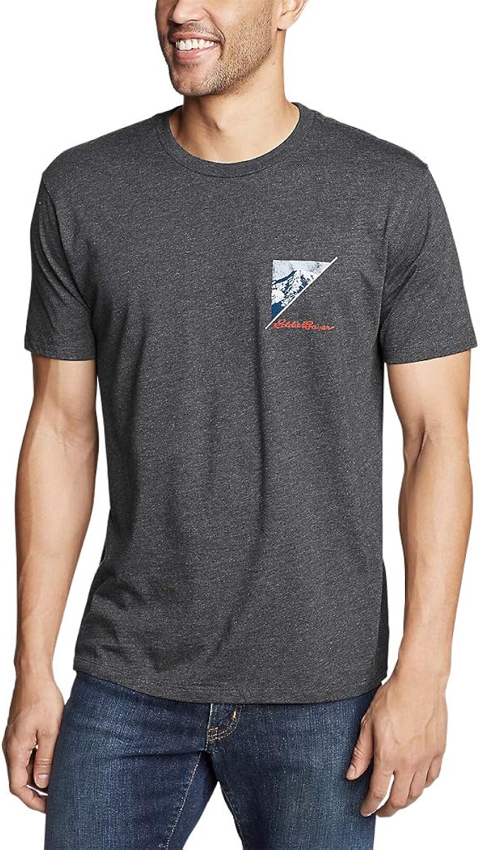 Eddie Bauer Men's Graphic TShirt Rainier Bias, Charcoal HTR Regular