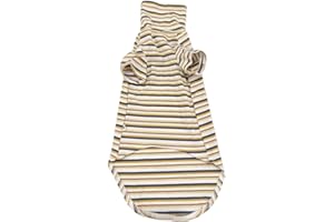 KITIPCOO Vintage Stripes Sphynx Hairless Cat Cute Breathable Summer Cotton T-Shirts Pet Clothes,Round Collar Vest Kitten Shirts Sleeveless, Cats & Small Dogs Apparel (L (6-8.8 lbs), Vintage Khaki)