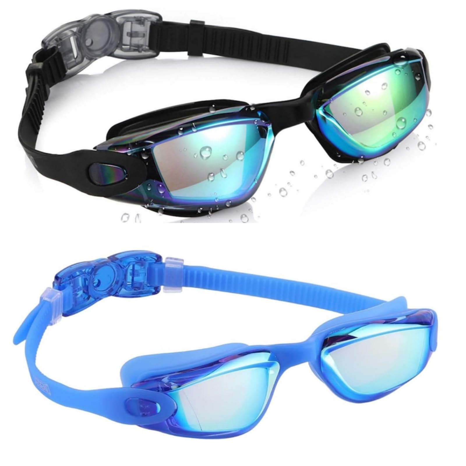Photo 1 of Aegend Kids Swim Goggles, Pack of 2 Swimming Goggles for Children Boys & Girls Age 3-14, Aqua & Blue